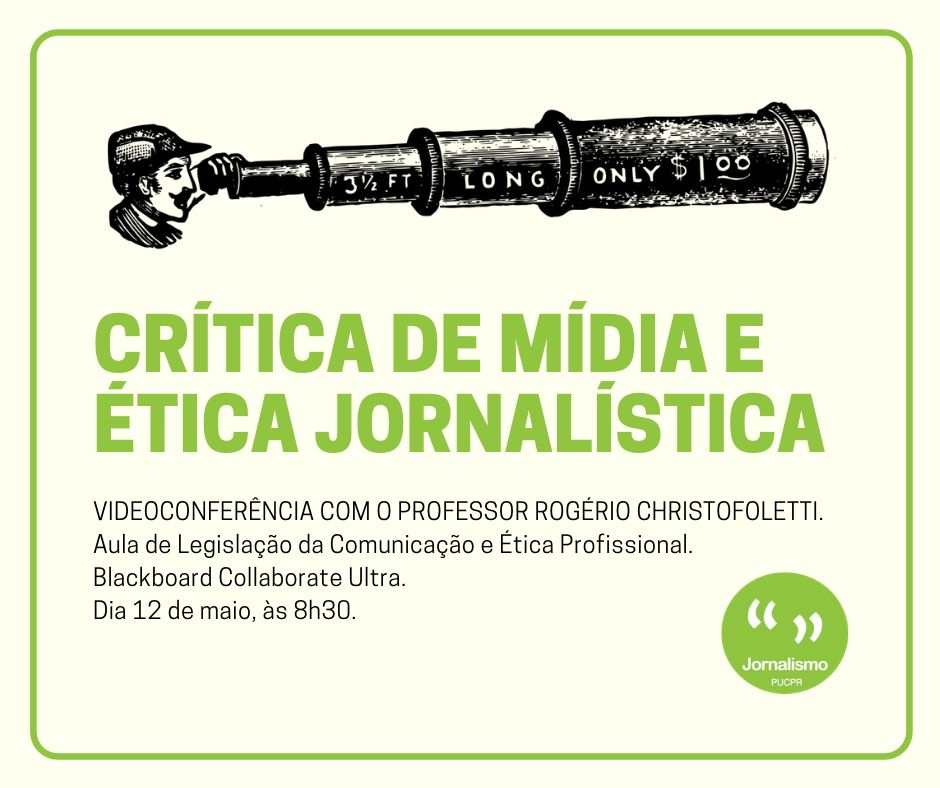 Professor Rogério Christofoletti discute ética jornalística com estudantes da PUC-PR nesta terça-feira, dia 12
